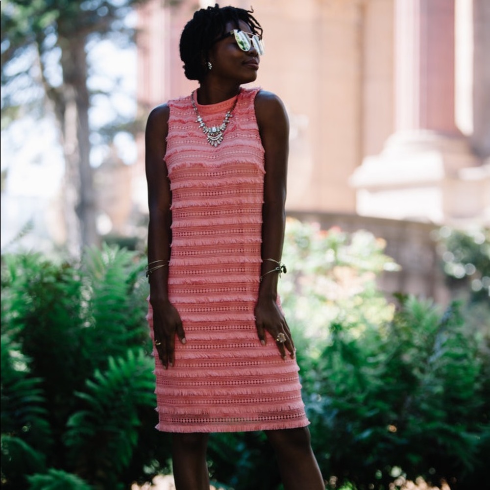 Coral JCrew Shift dress
